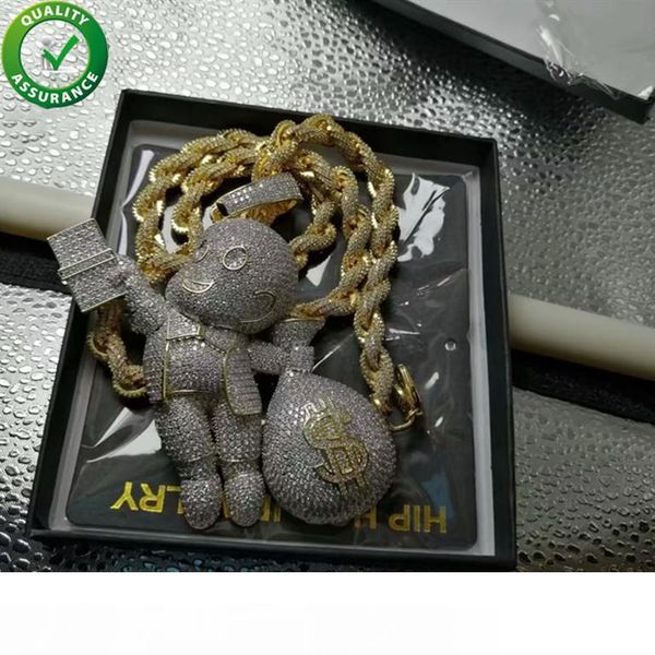 

luxury designer jewelry mens necklace mens iced out hip hop chain pendants fashion rapper hiphop bling diamond mario gold link accessories, Silver