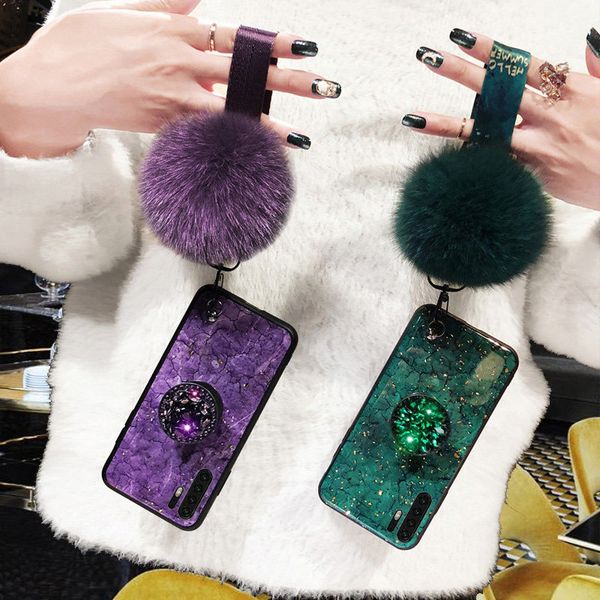 

epoxy gold foil gem phone case for huawei honor p30 pro p20 lite p10 nova 5 p30pro p30 litewith ring stand holder lanyard cover