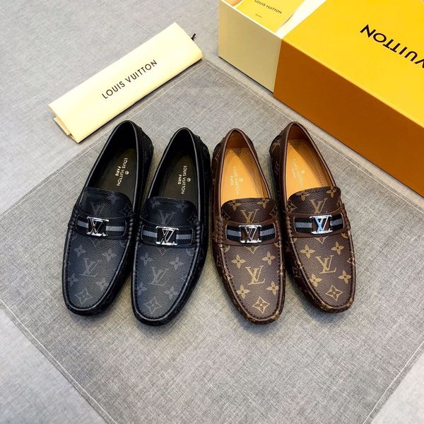 

2019 designers brand male casual flats shoe cowhide leather slip-on mocassin metal button men's suit shoe zapatillas 38-45, Black