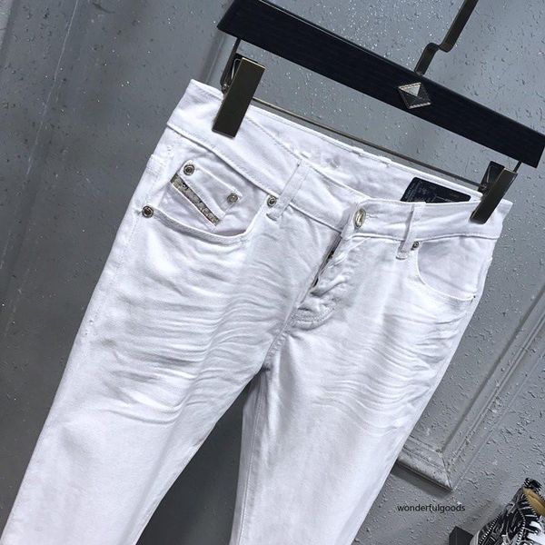 

new designer diesel jeans jet graffiti white jeans classi straight casual trousers cowboy famous brand zipper designer size 28-38, Blue