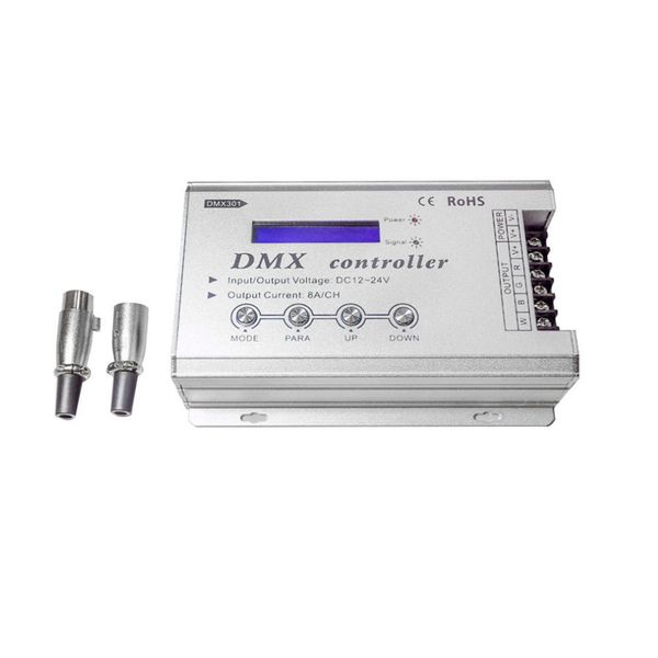 

низкое напряжение dc12-24v dmx decoder rgbw led neon полосы света контроллер 3ch x 2a 700w для dc12-24v rgbw led освещения