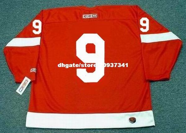 

wholesale mens gordie howe detroit red wings 1960's ccm home retro hockey jersey, Black;red