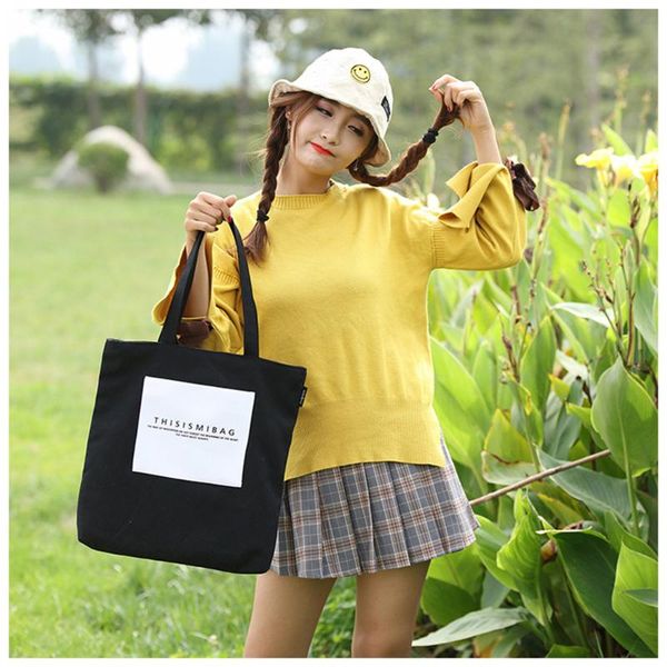 

messenger 2020 large capacity canvas handbag leisure shoulder bag solid color tote bags for women torebki damskie