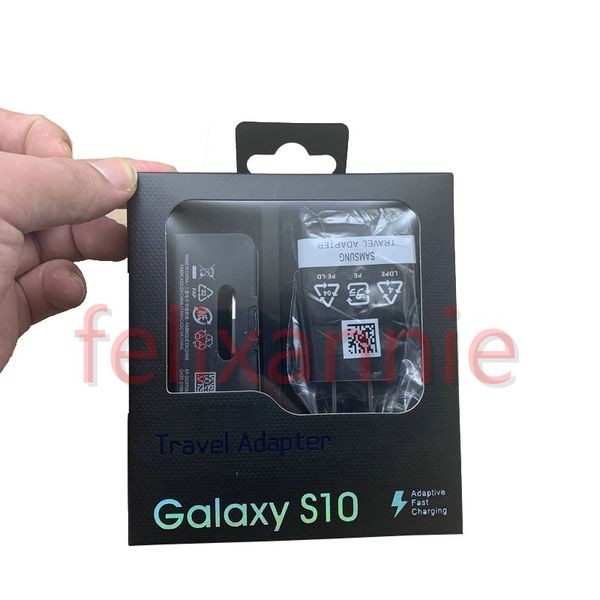 

5v 2a us/eu plug fast charging travel adapter wall fast charger + original s10 1m type c usb data cable with retail package