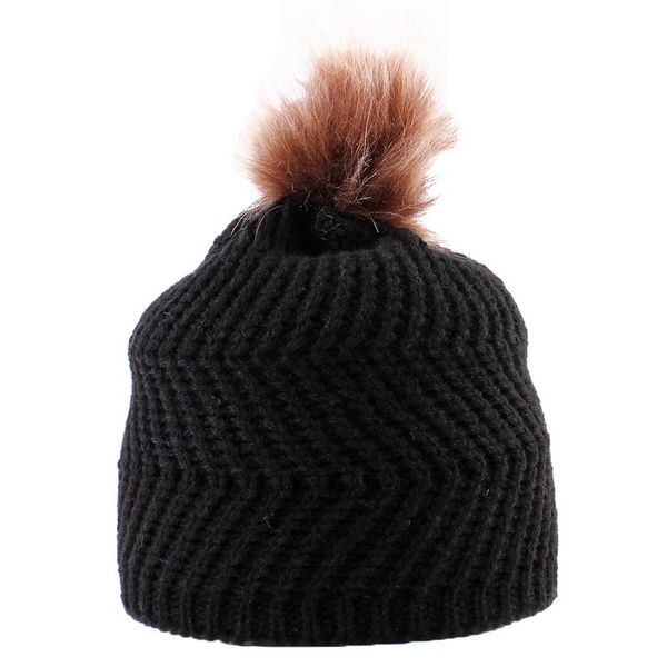 5 farben Eltern-Kind Mit Pompon Warme Waschbären Pelz Bommel Mama Beanie Caps Kinder Baumwolle Gestrickte Mama Baby Hut winter 803