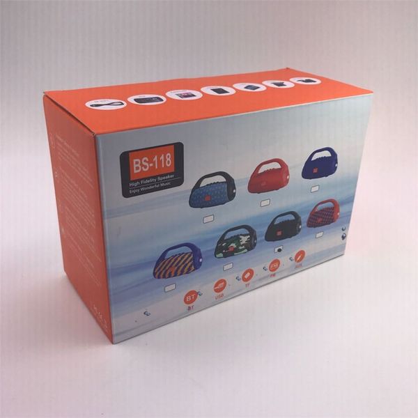 

colorful portable bs118 bluetooth speaker waterproof 3d surround wireless loudspeaker for smartphone simple and fashion