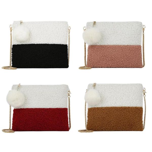 

new fashion chain messenger bag for women 2018 ladies pompom shoulder messenger bags female cute simple casual crossbody bags