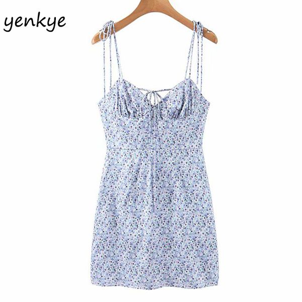 

romantic spaghetti strap dress women sweet floral print dress femme satin chiffon backless sleeveless summer mini, Black;gray