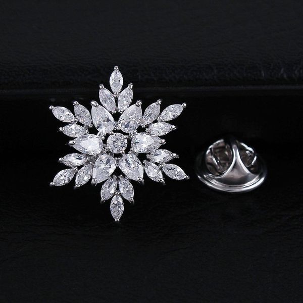 

cindy xiang cubic zirconia flower brooches for women and men fashion coat collar brooch copper material elegant small pin htifr