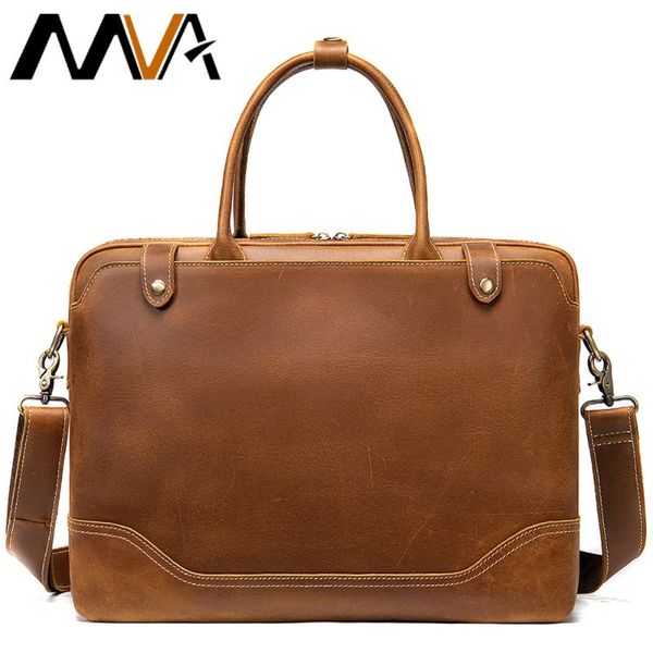 

briefcases mva men business bag for 14 inch laphandbags briefcase crazy horse men's genuine leather messenger bags 7375