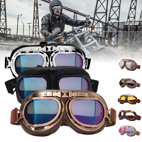 

motorcycle glasses retro helmet pilot goggles motorbike 100% uv400 vintage classic glasses for moto scooter atv dirt biker