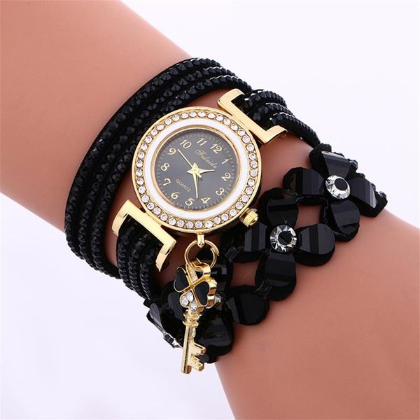 

gold crystal rhinestone bracelet watch women casual dress velvet band watches flower quartz wristwatches, Slivery;brown