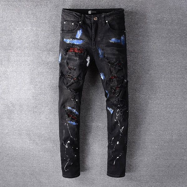 

2020 mens jeans fashion designer jeans men's jeans hole mens designer pants mens luxury designer clothes classic hip hop jeans#616, Blue