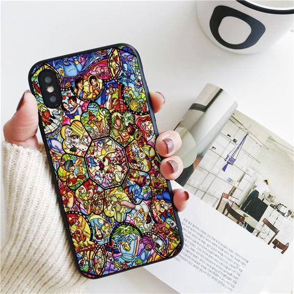 

fundas luxury stained glass cover for iphone 11 pro xs max xr case for iphone 8 7 6s plus 5s se 5 case soft silicone cover.