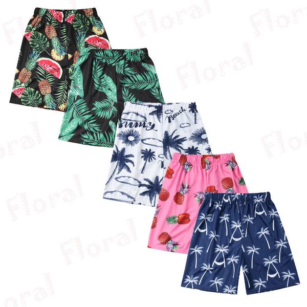 

printed swimwear shorts parent-child swimsuit men kid floral swimming trunks