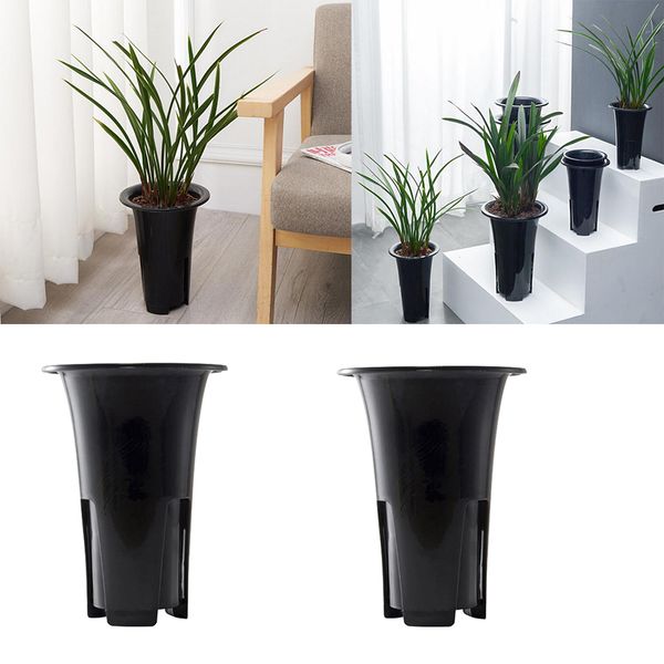 

2-pack orchid горшок пластиковые плантатор дышащий шлицевая для домашнего офиса - m l