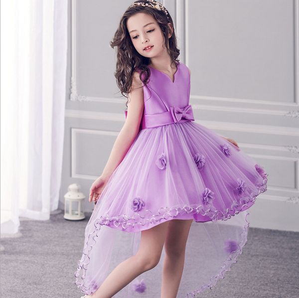 

girls high-end dress princess dress performance host tongqun, White;blue