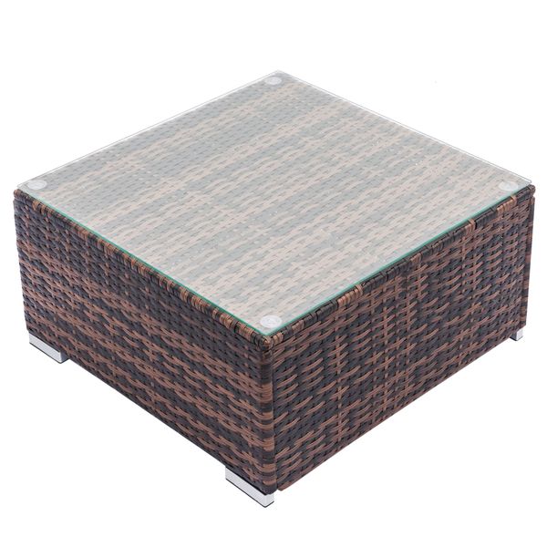 

2019 coffee table pe rattan coffee table brown gradient - convenient to move the rattan independent table us shipping