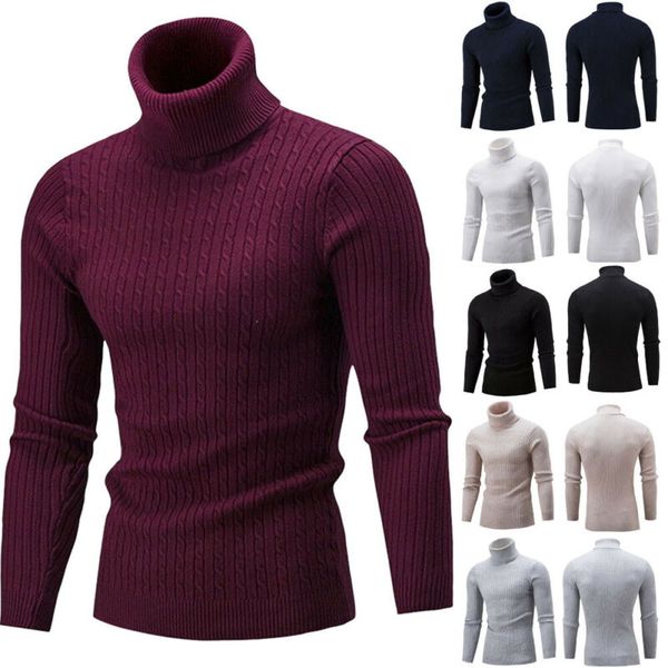 

meihuida mens long sleeve thermal slim high collar turtle neck sweater winter warm jumper fashion sweater knit, White;black