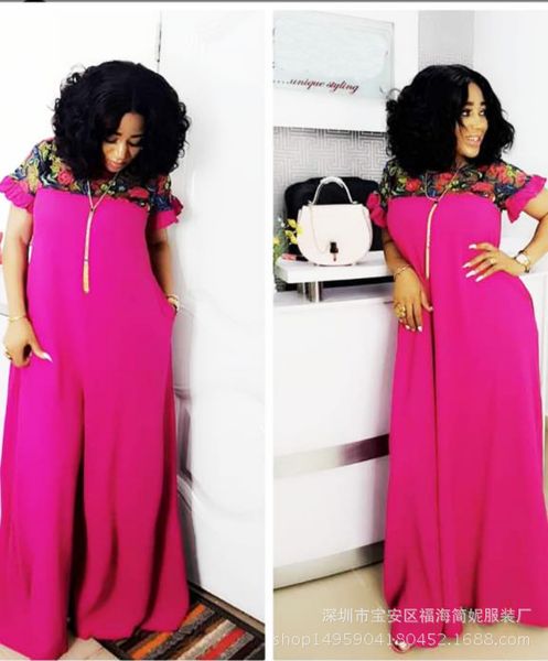 

2019 summer new elegent african women long dress, Red