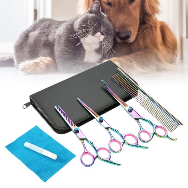 

professional pet dog hair cutting thining curved scissors grooming hairdressing shear