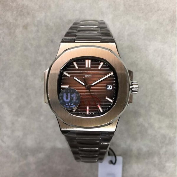 

new 40mm automatic machinery bottom-through men's sports pp royal men's classic pilot commemoration of fashion 5711 stai wristwatc, Slivery;brown
