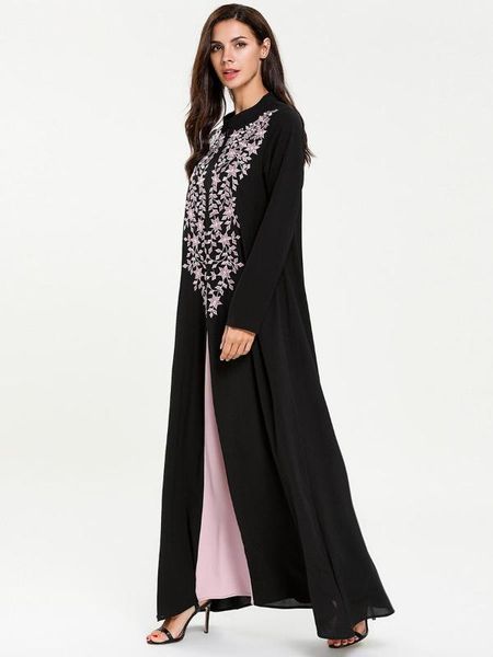 

muslim women long dress large size embroidery floral abaya moroccan dubai turkey islamic clothing party maxi kaftan robe, Red
