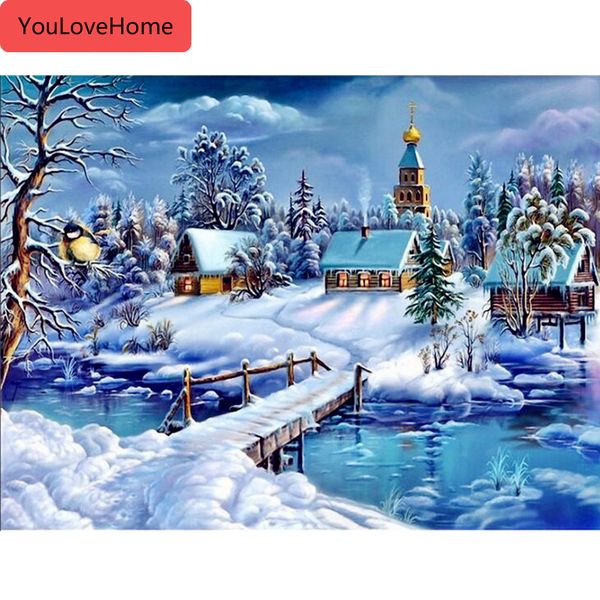 

painting by numbers framed winter snow oil painting picture by numbers on canvas home decor draw on canvas canvas painting art