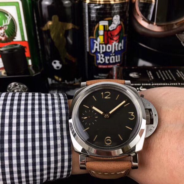 

High-end luxury cowhide watchband steel case manual on the chain of the large dial men's watch 47mm