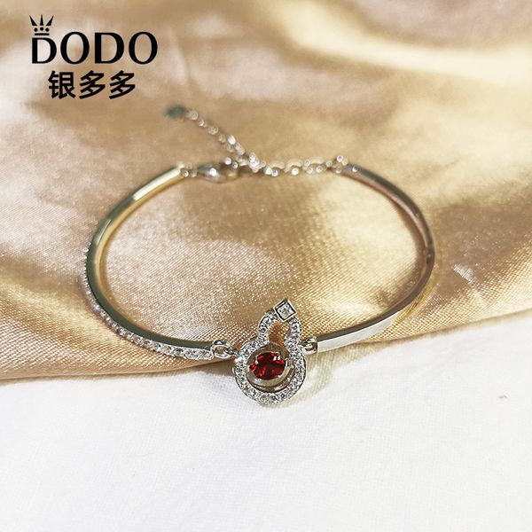 

2020 new style lucky new year s925 sterling silver gourd smart bracelet female fashion diamond set bracelet gift generation, Golden;silver