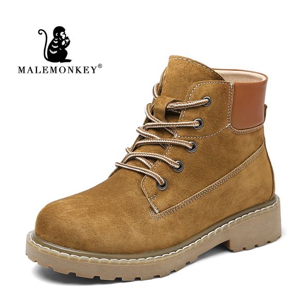 

2019 fashion ankle boots women winter flock boots work shoes round toe lace-up shoes black female non-slip and wearproof