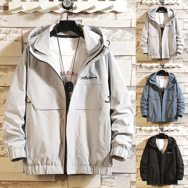 

2019 new men's autumn casual warm streetwear out door coats pure color jackets multiple pockets outwear coat dropshipping 20, Black;brown