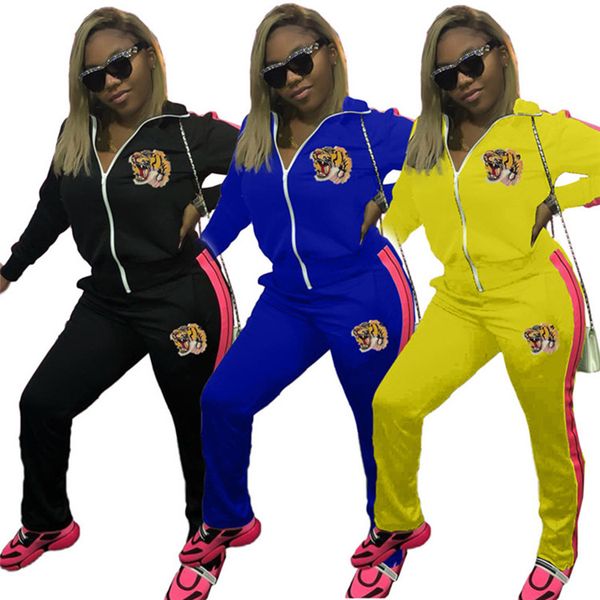 

women jacket long sleeve cardigan outfits 2 piece set jogging sport suit sweatshirt tights sport suit women zipper pants suit bb2482, Black;white