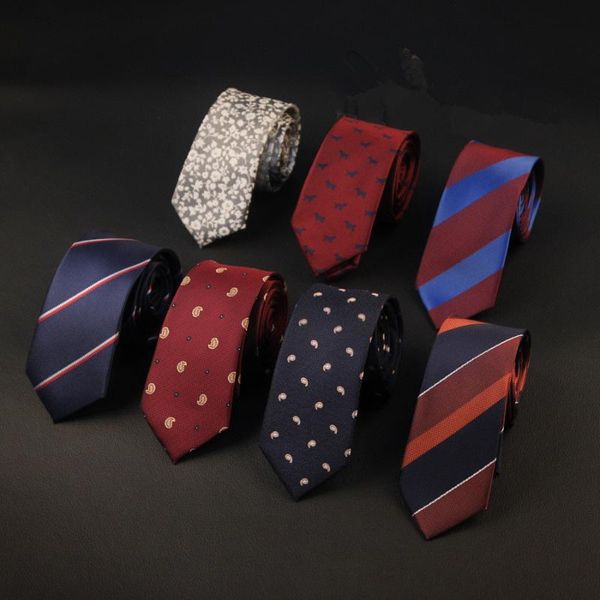 

6cm ties for men skinny mens ties gravatas slim corbatas vestidos wedding silk polyester groom neck tie cravat necktie, Black;blue