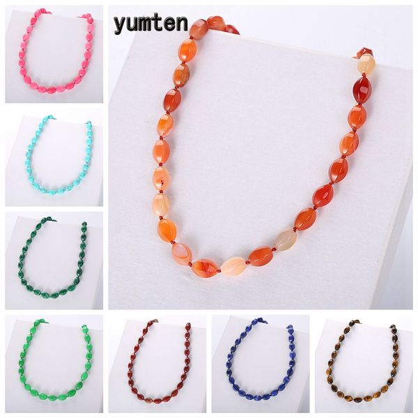 

yumten red agate necklace female choker bohemian women jewelry popular bead chain statement accessories collier femme ethnique, Silver