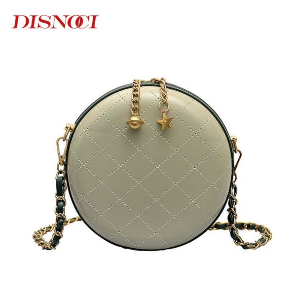 

mini women messenger bags lozenge pattern pu leather ladies shoulder bag circle design clutches chain women crossbody bags