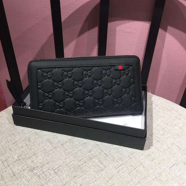 

2020 women long holders wallet new fashion printing leather long zipper wallet clip multifunctional wallet clipyunhui05, Black