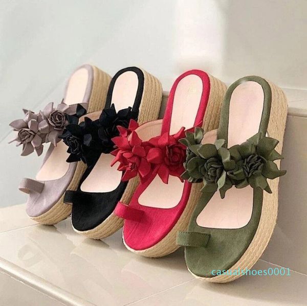 

women sandals plus size wedges shoes for women high heels sandals summer shoes 2020 flip flop chaussures femme platform sandals c01, Black