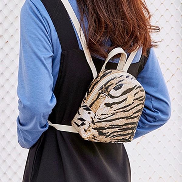 

2020 christmas gift fashion women autumn leopard print faux leather mini backpack phone shoulder bag