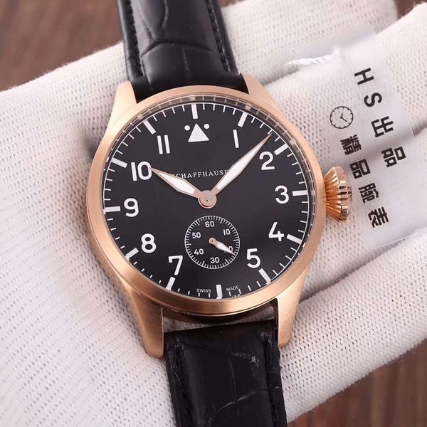 

new men's casual business watch. pilot version fully automatic mechanical movement. 316 stainless steel and leather strap, Slivery;brown