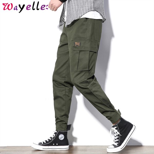 

хип-хоп брюки-карго повседневная уличная шаровары мужчины мульти-карман хип-хоп комбинезоны бегунов мужчины тренировочные брюки повседневная, Black