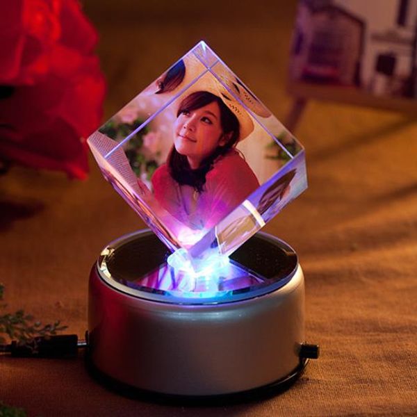 

персонализированных кадры кристалл изображения diy customized printed square family фоторамка подарки для годовщины свадьбы 3 фотографий нап