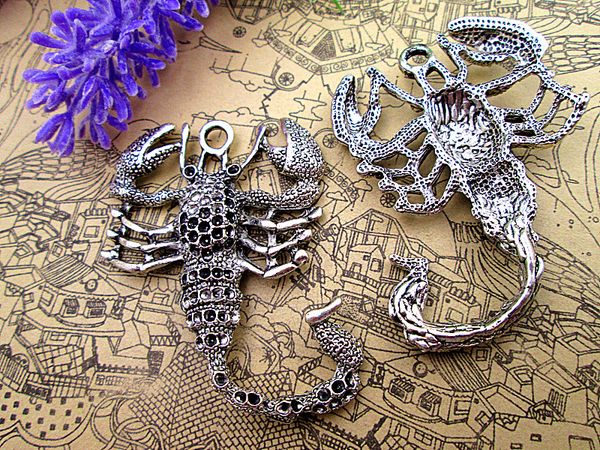 

9pcs--huge scorpion charms, antique tibetan silver tone scorpion pendants/charms,jewelry making, 51x39mm, Bronze;silver
