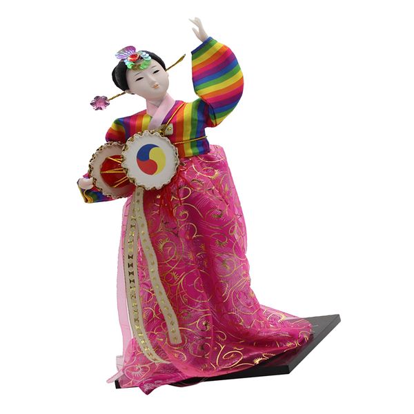 

12'' vintage korean geisha doll hanbok rainbow dress oriental dolls model