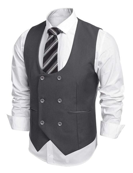 

mens suit vest slim fit jacket sleeveless beige gray brown vintage vest male gentleman beckham business plus size waistcoat, Black;white