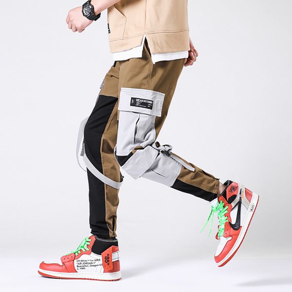 

audwhale men summer hip hop jeans mid waist drastring harem denim pants patchwork summer hip hop cotton pants for men, Blue