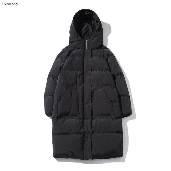 

pviviyong 2019 winter jacket men fashion male hooded coat jackets men cotton long coat clothes bread parka 999, Tan;black