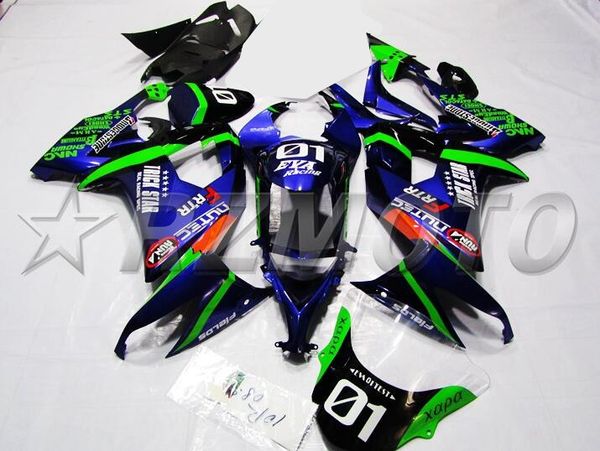 

new abs motorcycle bike fairings kits fit for kawasaki ninja zx10r 2008 2009 2010 zx-10r 08 09 10 fairing bodywork custom blue green cool