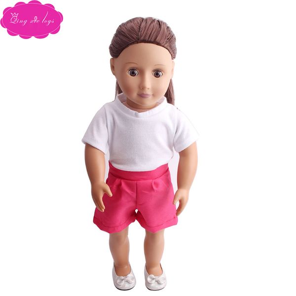 

cute 18-inch american doll clothing accessories cool summer casual suit