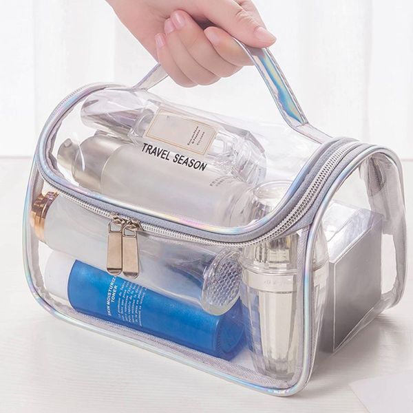 

women lady travel transparent makeup bag multifunctional cosmetic pouch purse casual storage organizer
